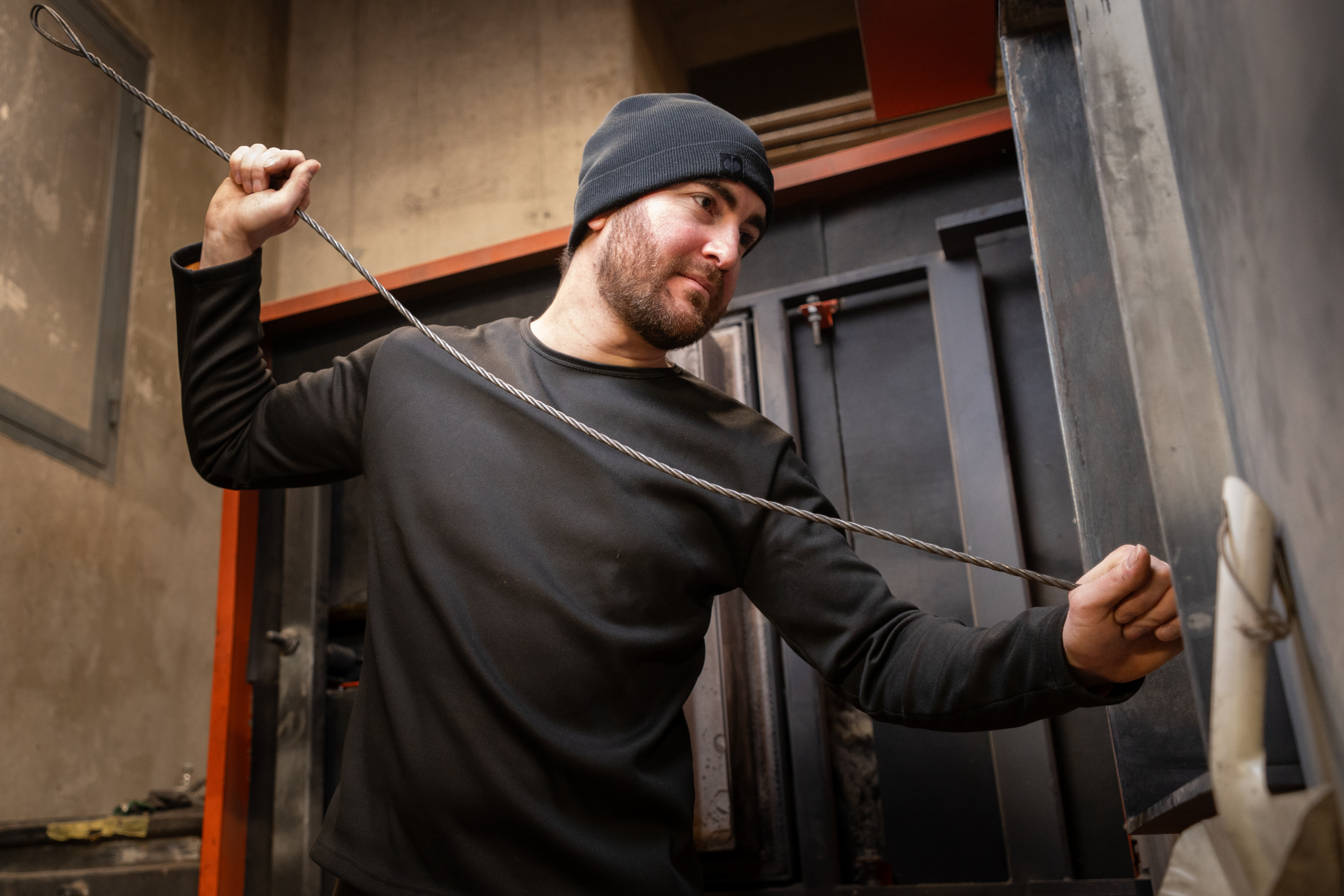 Rohrbürste im Einsatz